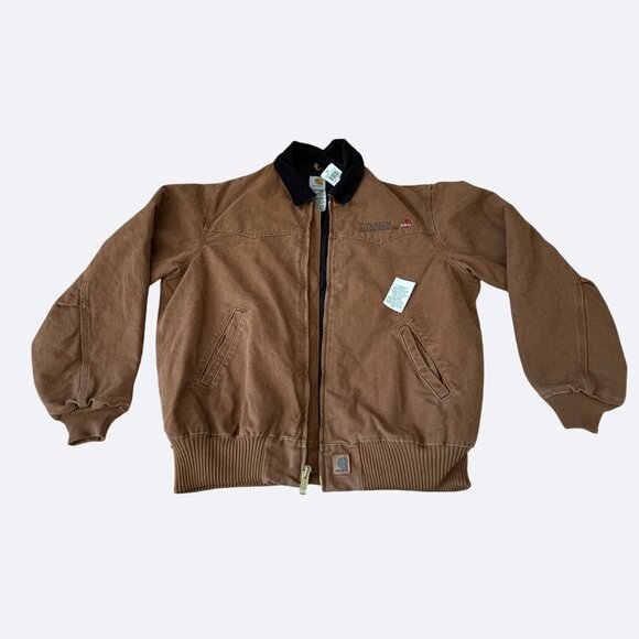 Vtg Carhartt Santa Fe Jacket Mens XL Brown J14 Faded Canvas Quilted 90s - Picture 2 of 16